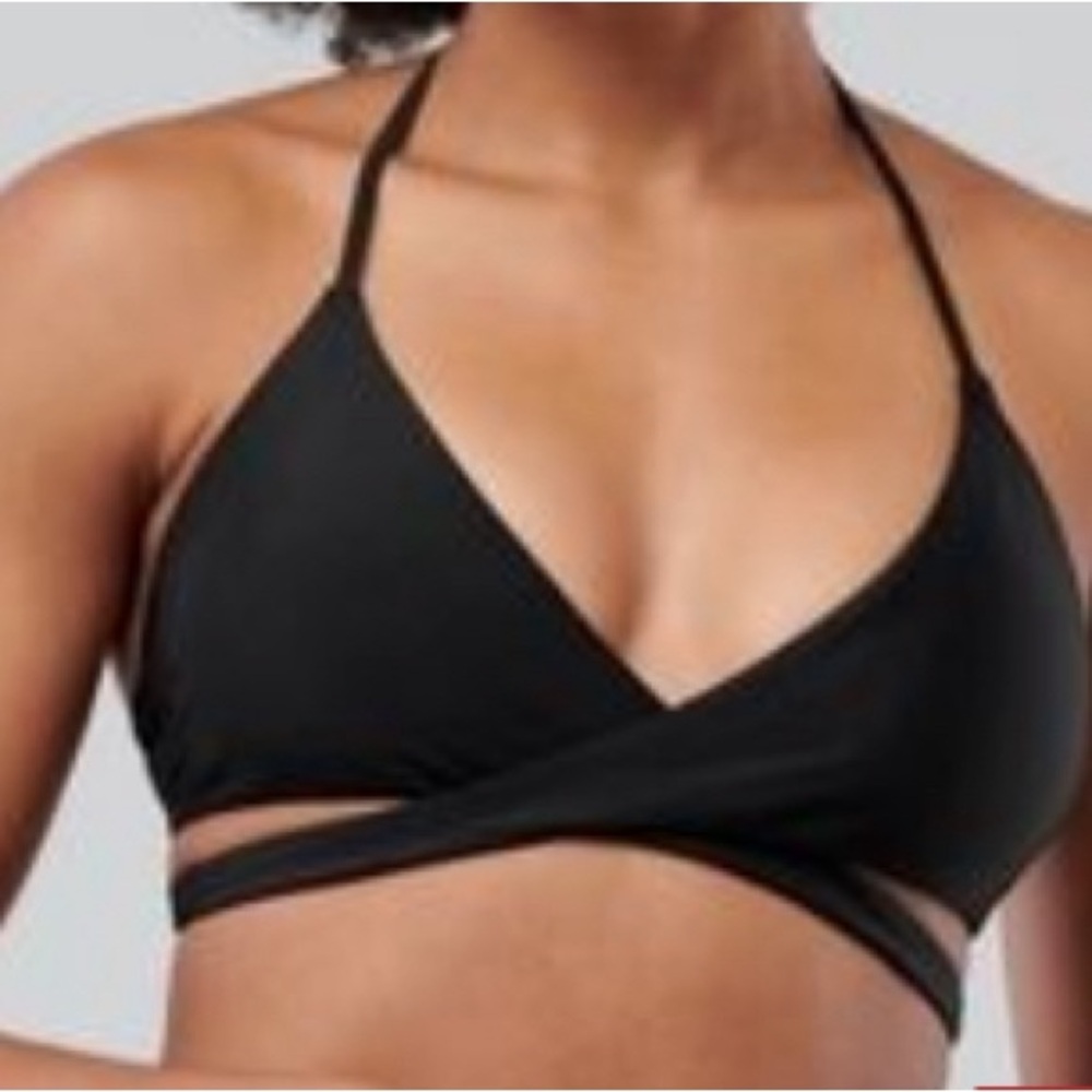 Victoria’s Secret S/M padded adjustable black bikini wrap top